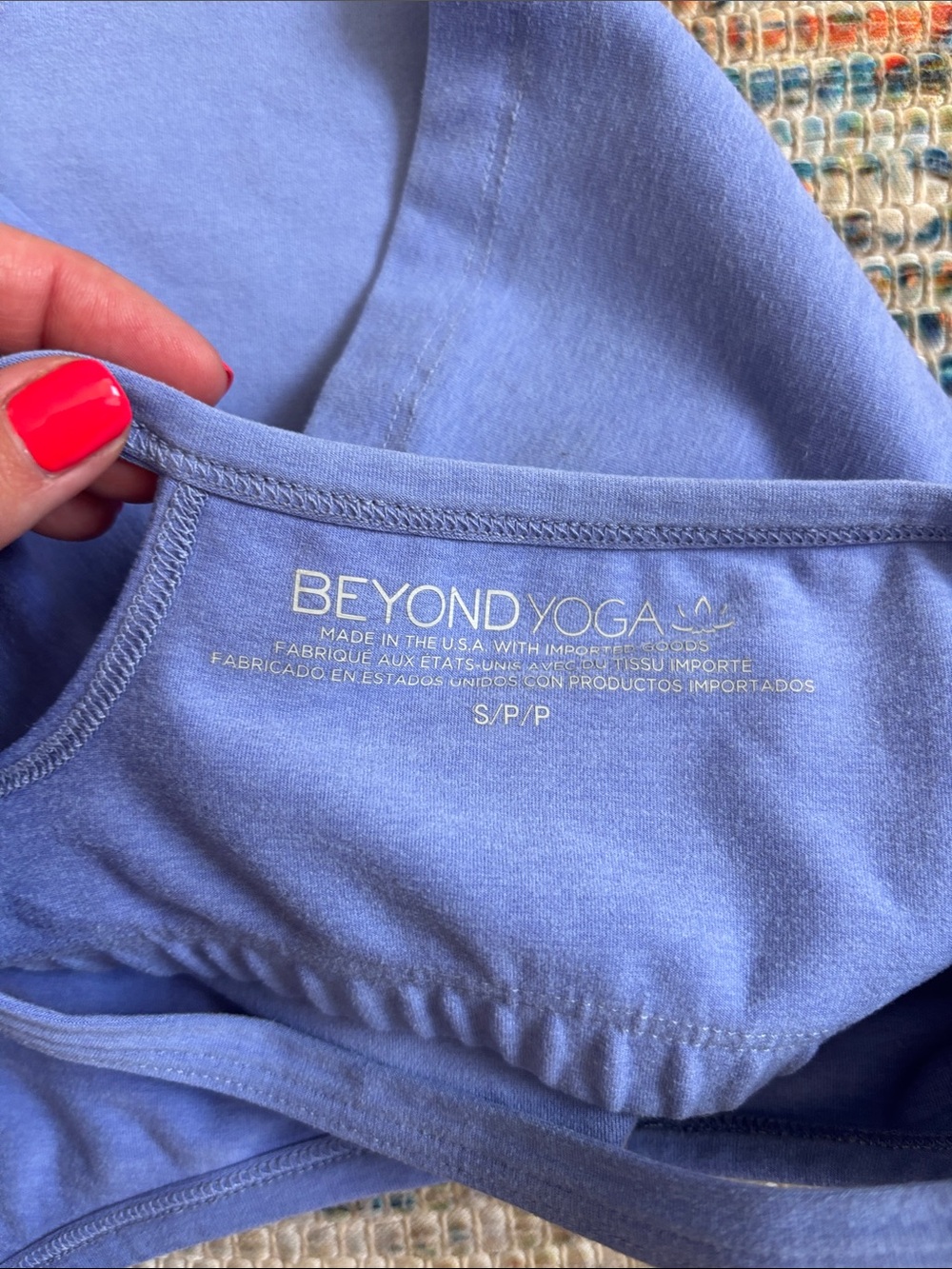 Beyond Yoga Spacedye Slim Racerback Cropped Tank - Periwinkle Cloud Heather / S - Picture 2 of 4